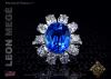 Cushion Cut Blue Sapphire Cluster Ring by Leon Megé R6258. Cushion Cut Blue Sapphire Cluster Ring by Leon Megé R6258.
